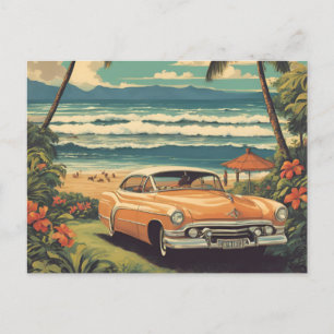  stijl Hawaiian Travel Honolulu Mid-Pacific Feestdagenkaart