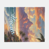 stijl Hawaiian Travel Honolulu Mid-Pacific Fleece Deken (Voorkant (Horizontaal))