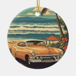  stijl Hawaiian Travel Honolulu Mid-Pacific Keramisch Ornament