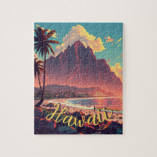  stijl Hawaiian Travel Honolulu Mid-Pacific Legpuzzel