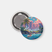  stijl Hawaiian Travel Honolulu Mid-Pacific Magneet (Voorkant / Achterkant)