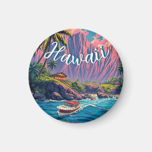  stijl Hawaiian Travel Honolulu Mid-Pacific Magneet