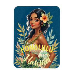 stijl Hawaiian Travel Honolulu Mid-Pacific Magneet