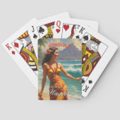 stijl Hawaiian Travel Honolulu Mid-Pacific Pokerkaarten (Achterkant)