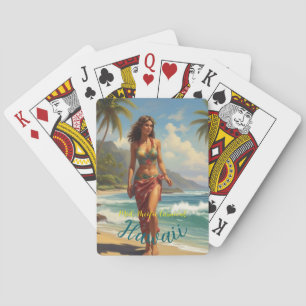  stijl Hawaiian Travel Honolulu Mid-Pacific Pokerkaarten