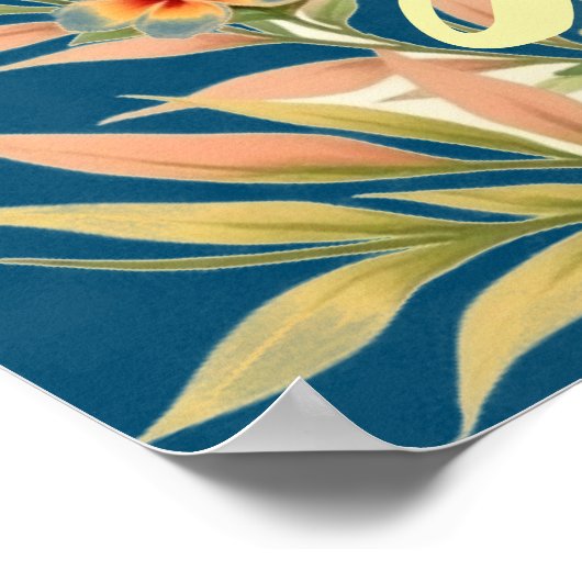  stijl Hawaiian Travel Honolulu Mid-Pacific Poster (Hoek)