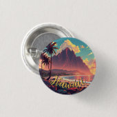 stijl Hawaiian Travel Honolulu Mid-Pacific Ronde Button 3,2 Cm (Voorkant /achterkant)