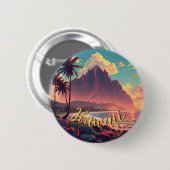  stijl Hawaiian Travel Honolulu Mid-Pacific Ronde Button 5,7 Cm (Voorkant /achterkant)