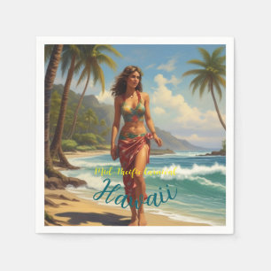 stijl Hawaiian Travel Honolulu Mid-Pacific Servet