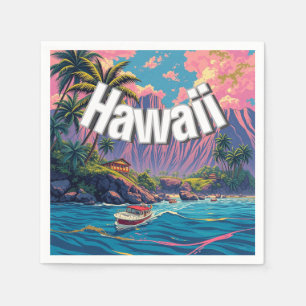 stijl Hawaiian Travel Honolulu Mid-Pacific Servet
