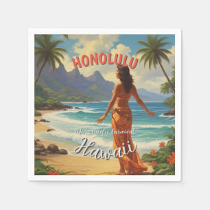 stijl Hawaiian Travel Honolulu Mid-Pacific Servet