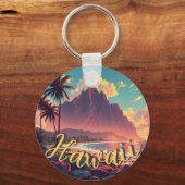 stijl Hawaiian Travel Honolulu Mid-Pacific Sleutelhanger (Achterkant)