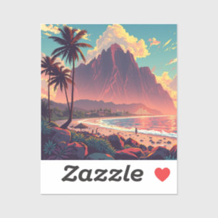  stijl Hawaiian Travel Honolulu Mid-Pacific Sticker