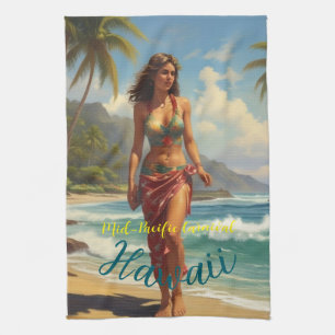  stijl Hawaiian Travel Honolulu Mid-Pacific Theedoek