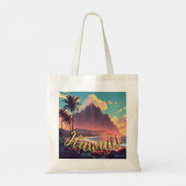  stijl Hawaiian Travel Honolulu Mid-Pacific Tote Bag (Achterkant)