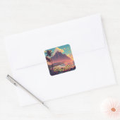  stijl Hawaiian Travel Honolulu Mid-Pacific Vierkante Sticker (Envelop)