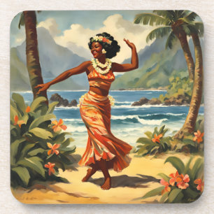 stijl Hawaiian Travel Hula Meisje Dansen Bier Onderzetter