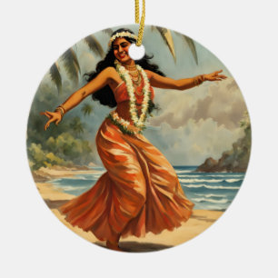  stijl Hawaiian Travel Hula Meisje Dansen Keramisch Ornament