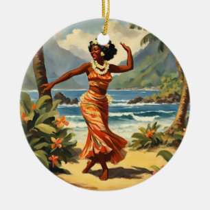  stijl Hawaiian Travel Hula Meisje Dansen Keramisch Ornament