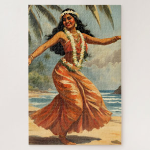  stijl Hawaiian Travel Hula Meisje Dansen Legpuzzel