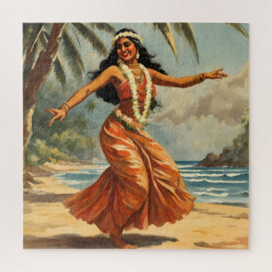  stijl Hawaiian Travel Hula Meisje Dansen Legpuzzel