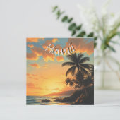 stijl Hawaiian Travel Zee Sunset Kaart (Staand voorkant)