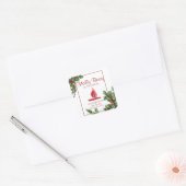 stijl Holly Berry kerstkaarslabel Vierkante Sticker (Envelop)