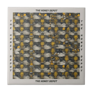 Stijl HoneyBee Patroon Naam Keramische Tegel Tegeltje