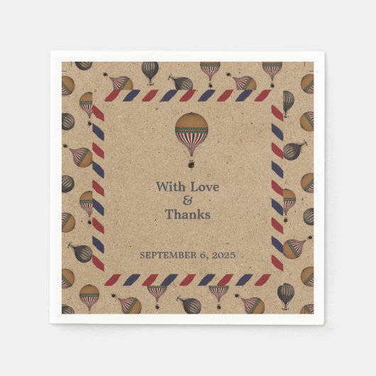  stijl hotline ballonbestemming bruiloft servet (Voorkant)