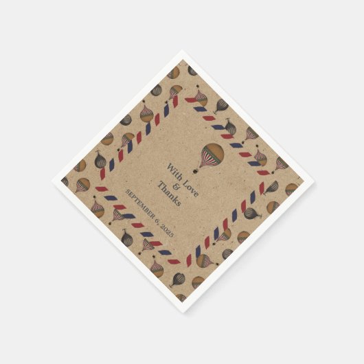 stijl hotline ballonbestemming bruiloft servet (Hoek)