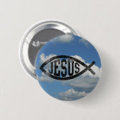 stijl Jesus Fish Ichthys Ronde Button 5,7 Cm (Voorkant /achterkant)