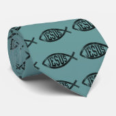 stijl Jesus Fish Ichthys Stropdas (Opgerold)