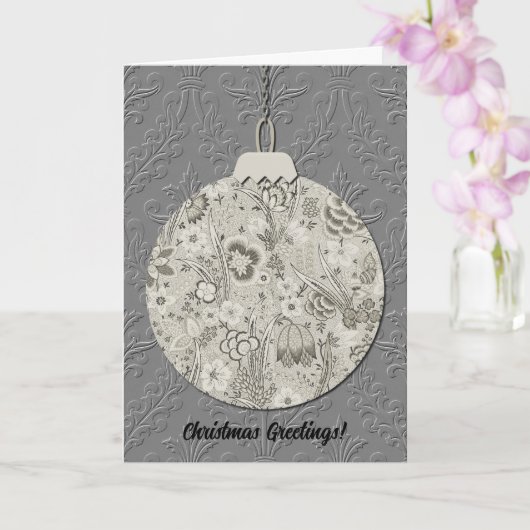  Stijl Kerst Ornament Art Kaart Grijs (Orchidee)