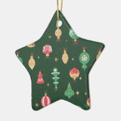 stijl kerst ornament patroon - groen (Links)