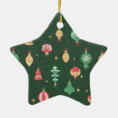  stijl kerst ornament patroon - groen (Achterkant)