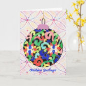  Stijl Kerst Ornament Roze Art Kaart (Gele Bloem)