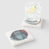  stijl kerst uil stenen onderzetter (Zijkant)