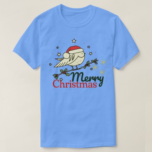  STIJL KERSTVOGEL VROLIJKE KERST T-SHIRT (Design voorkant)