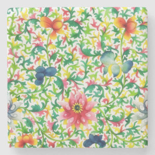 stijl Kleurrijke Bloemen Bloemen Floral Art Marme Stenen Onderzetter