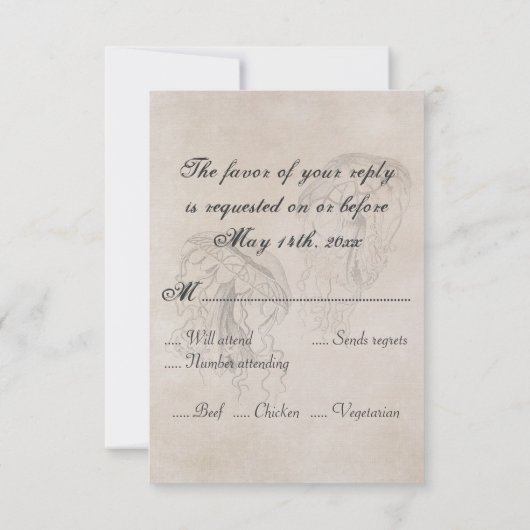 stijl kwal strand bruiloft RSVP-kaart RSVP Kaartje (Achterkant)