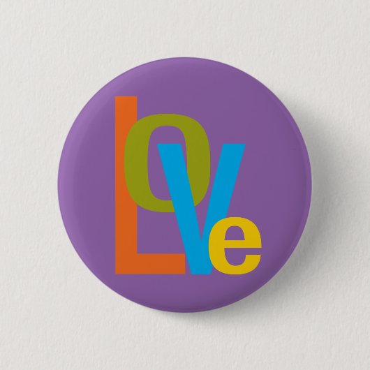 Stijl liefdestipografisch 60-jarigen ronde button 5,7 cm (Voorkant)