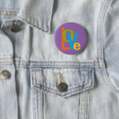 Stijl liefdestipografisch 60-jarigen ronde button 5,7 cm (In situ)