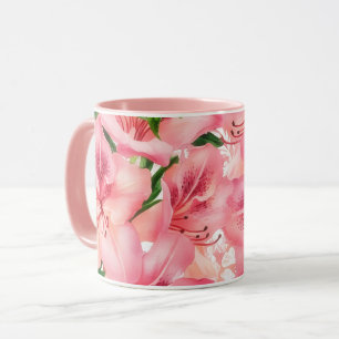  stijl Lily Flowers Roze Mok Cup