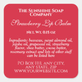 stijl lip balsem tube label - rood (Voorkant)