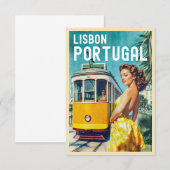  stijl Lissabon Travel Kaart (Voorkant / Achterkant)