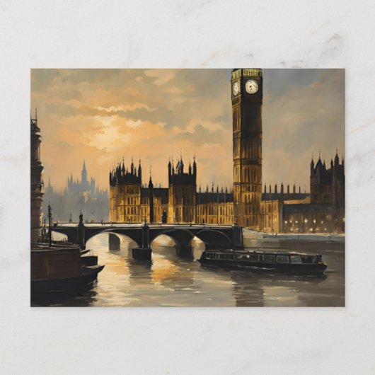  stijl Londen Reizen Big Ben Parlement Briefkaart (Voorkant)