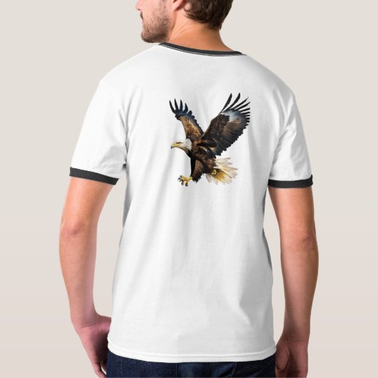 stijl: Mannen Basic Ringer T-Shirt Retro is terug  (Achterkant volledig)