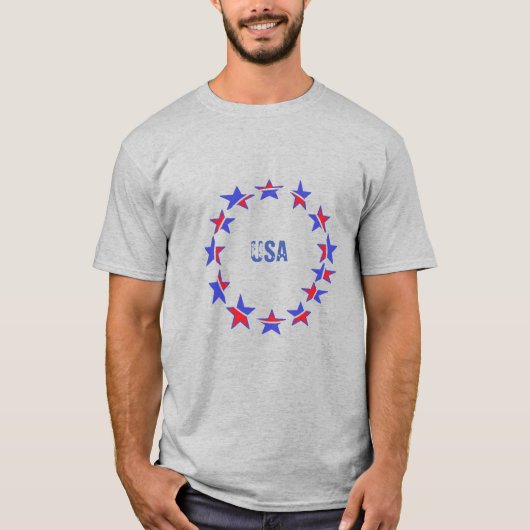 Stijl: Mannen Basic T-Shirt —Patriottic USA (Voorkant)