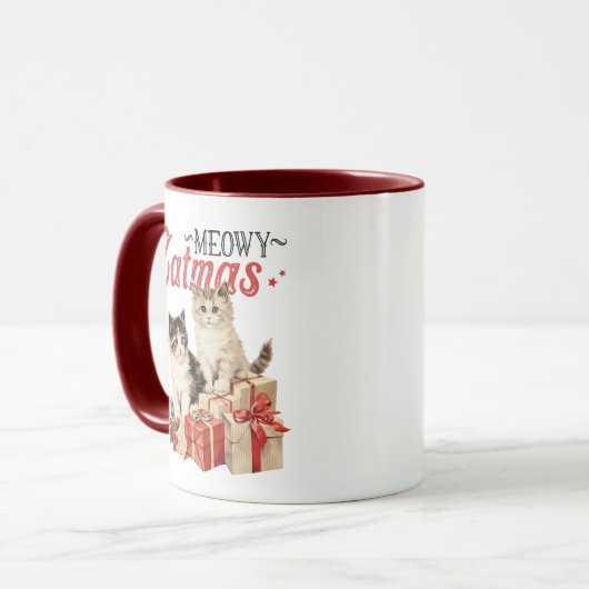  Stijl Meowy Catmas Kat Kerst Mok (Voorkant links)