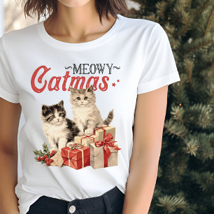  Stijl Meowy Catmas Kat Kerst T-shirt